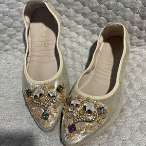 Chic Cream Embellished Flats